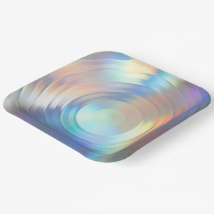 Assiettes En Carton Hologramme moderne Pastel Arc-en-ciel Sirène Unico