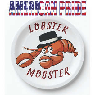 Assiettes En Carton Homard Homard 🦞 Cartoon à gros yeux mou Gangster