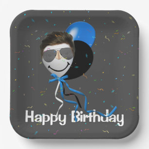 Assiettes En Carton Homme à la fête d'anniversaire sur ballon
