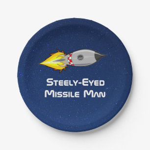 Assiettes En Carton Homme aux missiles à oeil serré