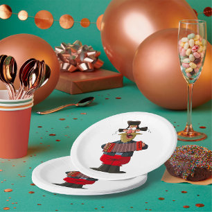 Assiettes En Carton Homme Jouant L'Accordion