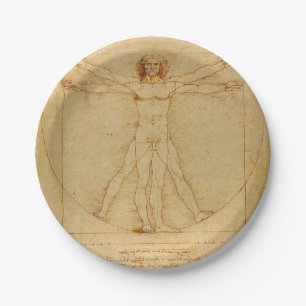 Assiettes En Carton Homme vitruvien par Leonardo Da Vinci