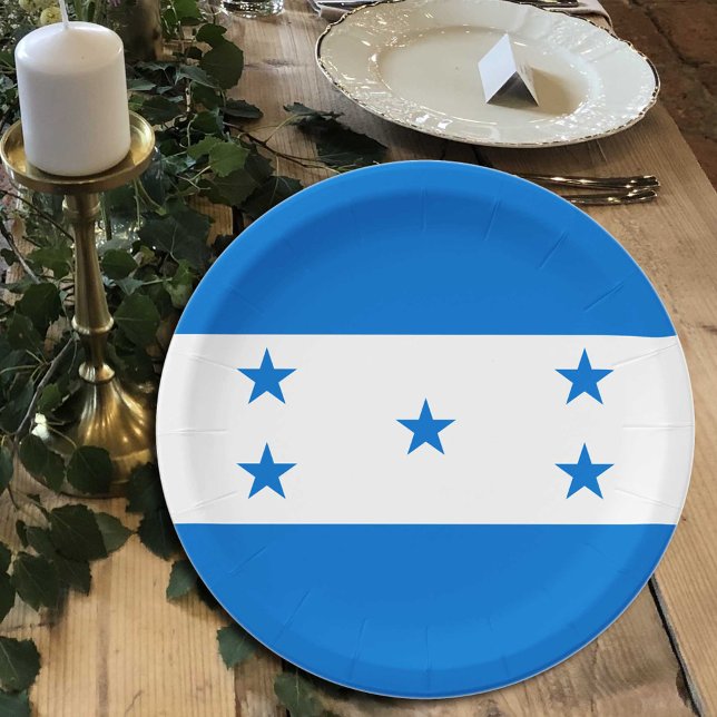 Assiettes En Carton Honduras Plaques Drapeau, fête, sports, Honduras (Créateur téléchargé)