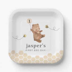 Assiettes En Carton Honey Bear First Bee day