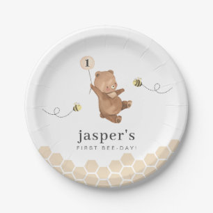 Assiettes En Carton Honey Bear First Bee day