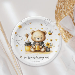 Assiettes En Carton Honey Bee Bear fête d'anniversaire