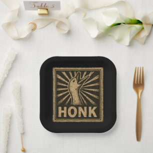 Assiettes En Carton Honk Goose Funny Duck Chicken Mème