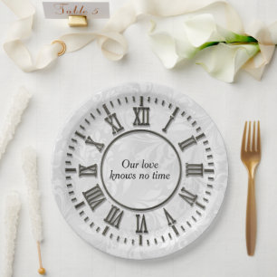 Assiettes En Carton Horloge Anniversaire sans mains