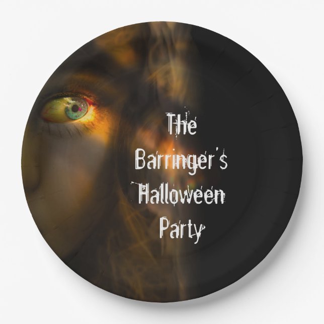 Assiettes En Carton Horloge Heure Halloween (Devant)