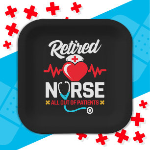 Assiettes En Carton Hors des patients retraités Funny Nurse Retraite