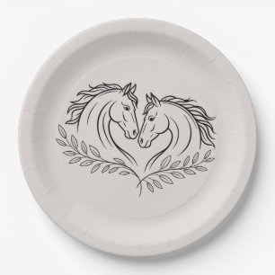 Assiettes En Carton Horse Western Pays Élégant Mariage rustique