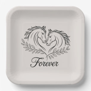 Assiettes En Carton Horse Western Pays Élégant Mariage rustique