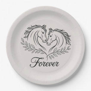 Assiettes En Carton Horse Western Pays Élégant Mariage rustique