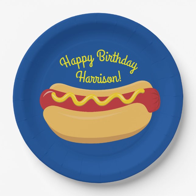 Assiettes En Carton Hot Dog Anniversaire de enfant Party Cuire mignonn (Devant)