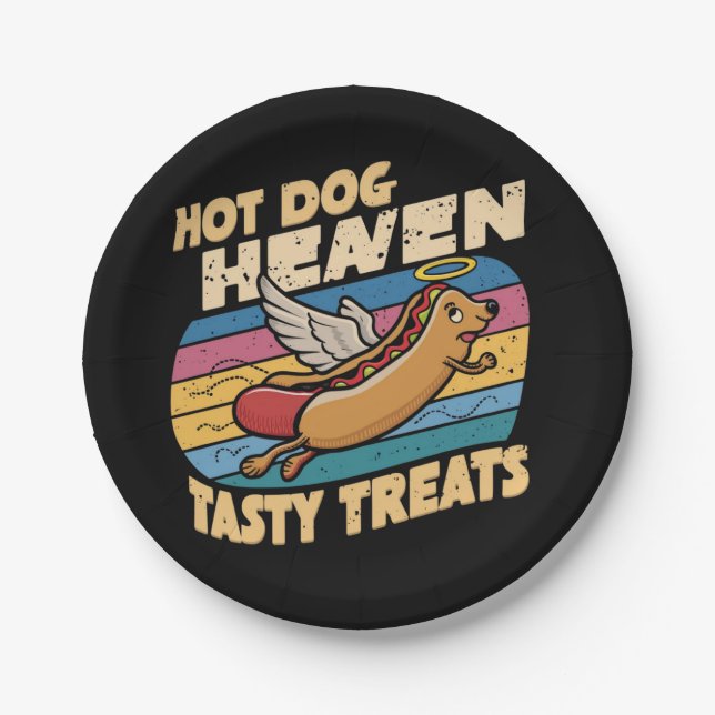 Assiettes En Carton Hot Dog Heaven (Devant)