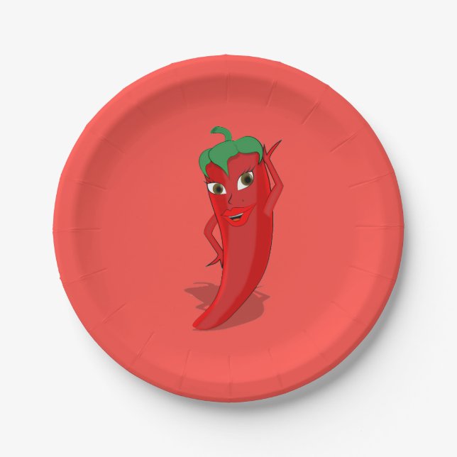 Assiettes En Carton Hot Pepper Diva (Devant)