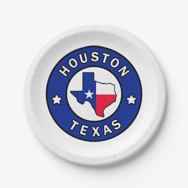Assiettes En Carton Houston Texas (Devant)