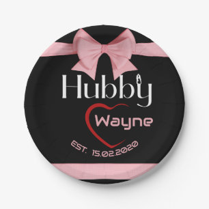 Assiettes En Carton Hubby Wifey Mariage Anniversaire