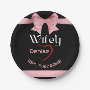 Assiettes En Carton Hubby Wifey match mariage Anniversaire fête