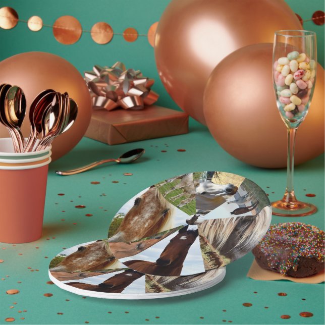 Assiettes En Carton Huit Triangles Cheval, Plaques d'anniversaire en p (Multi)