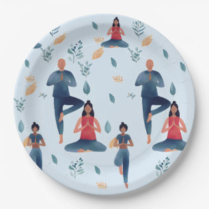 Assiettes En Carton Humeur de yoga 