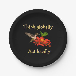 Assiettes En Carton Hummingbird Penser Globalement Agir Localement Pla