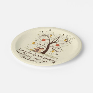 Assiettes En Carton Humour d'arbre généalogique
