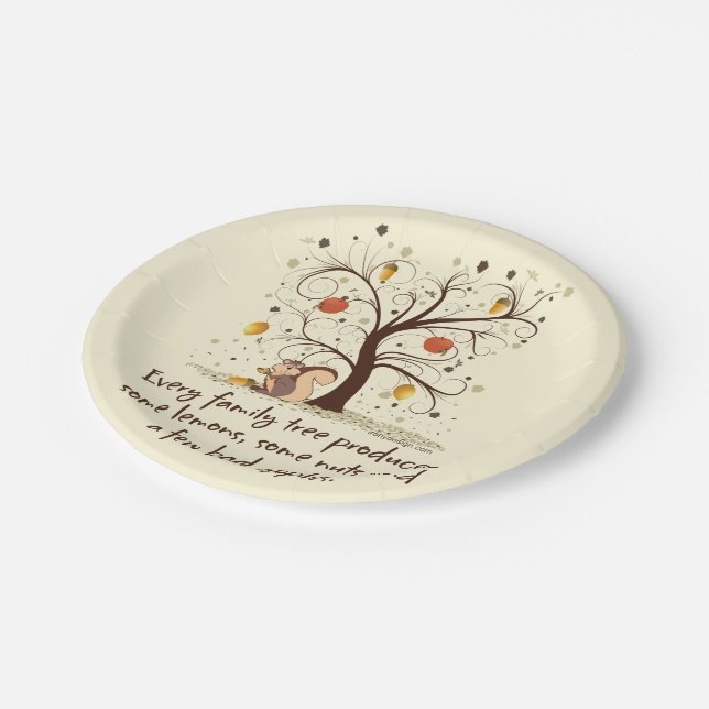 Assiettes En Carton Humour d'arbre généalogique (Angle)