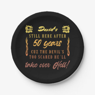 Assiettes En Carton Humour du 50e anniversaire masculin