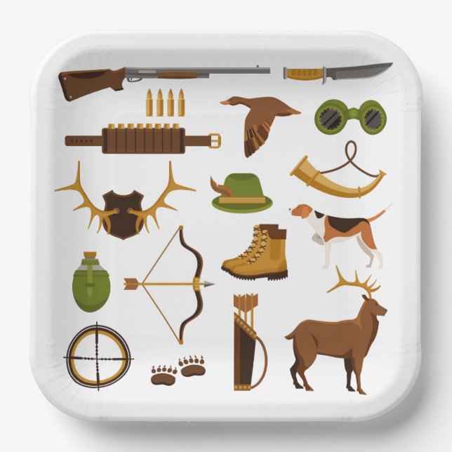 Assiettes En Carton Hunter Hunter Hunter Anniversaire (Recto)