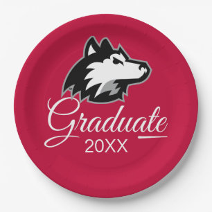 Assiettes En Carton Huskies du nord de l'Illinois Diplôme