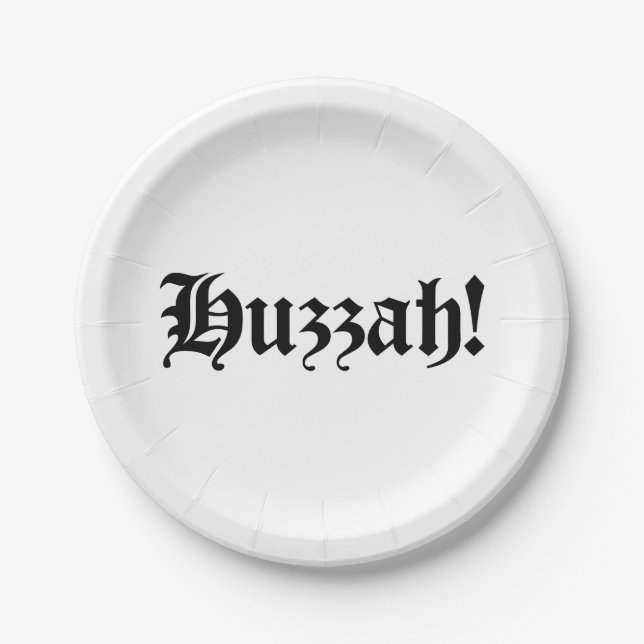 Assiettes En Carton Huzzah ! {Typographie médiévale} (Devant)