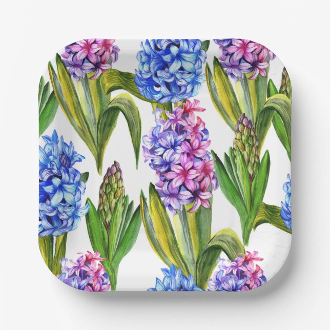 Assiettes En Carton Hyacinthe de printemps (Recto)