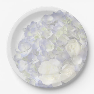 Assiettes En Carton Hydrangée bleu doux