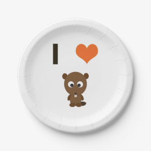 Assiettes En Carton I coeur (amour) Castors