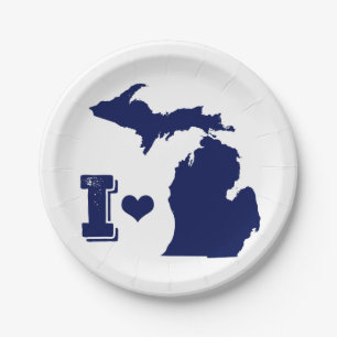 Assiettes En Carton I coeur Michigan