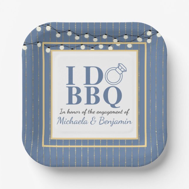 Assiettes En Carton I Do BBQ Engagement Party Couples Douche (Recto)