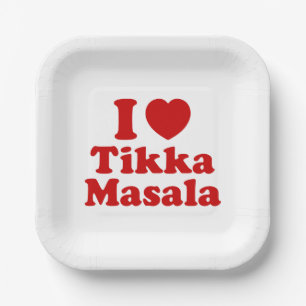Assiettes En Carton I Heart (Amour) Tikka Masala
