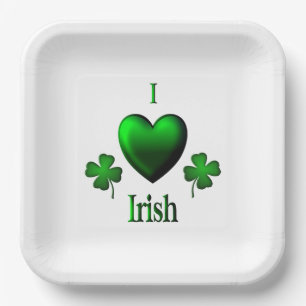 Assiettes En Carton I Heart Irish