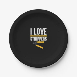 Assiettes En Carton I Love Electrician Electricity Funny