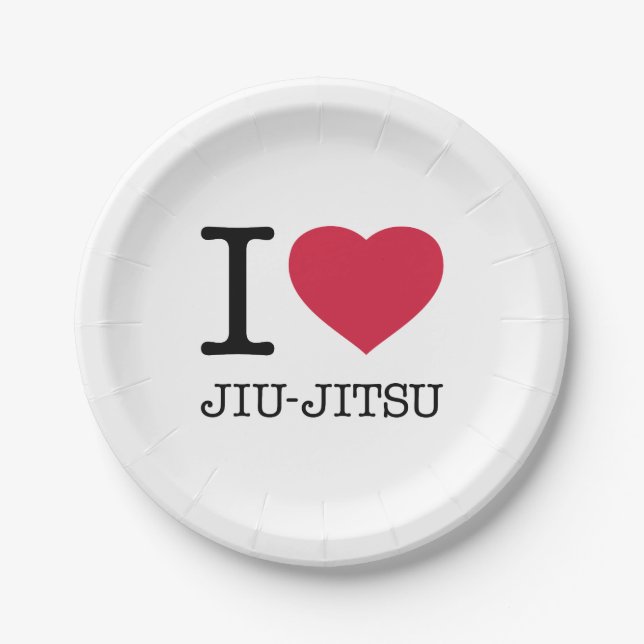 ASSIETTES EN CARTON I LOVE JIU JITSU (Devant)