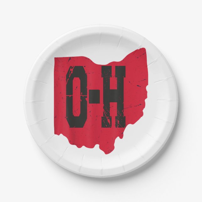 Assiettes En Carton I Love My Ohio Home Script Ohio Buckeye State (Devant)