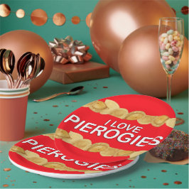 Assiettes En Carton I Love Pierogies