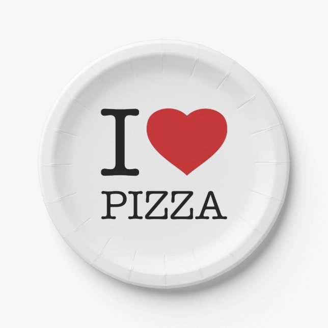 ASSIETTES EN CARTON I LOVE PIZZA (Devant)