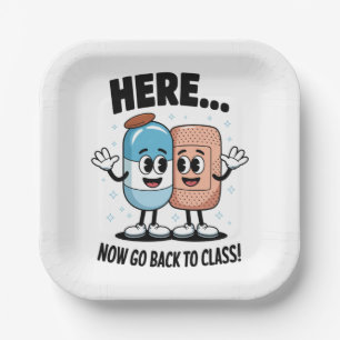 Assiettes En Carton Ici Maintenant Retournez En Classe Infirmière Scol