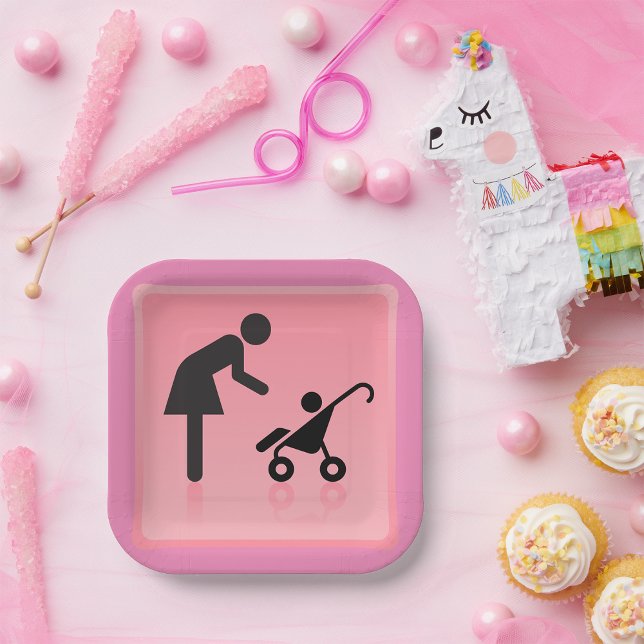 Assiettes En Carton Icône Mère Et Enfant (Créateur téléchargé)