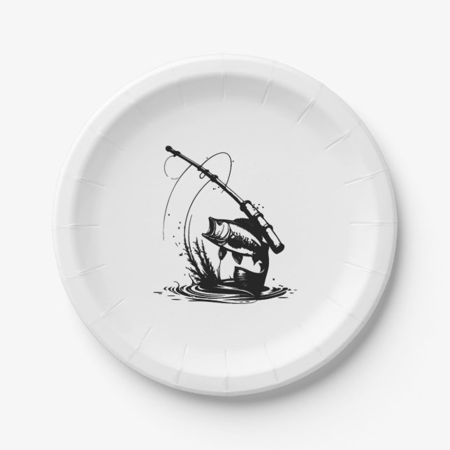 Assiettes En Carton Icône pêche Pêche (Devant)