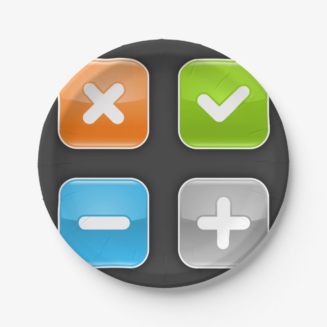 Assiettes En Carton Icônes mathématiques (Devant)