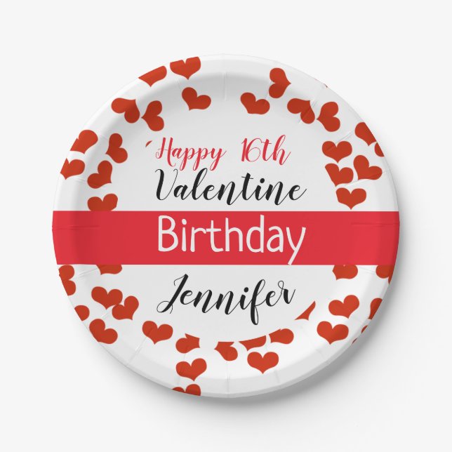 Assiettes En Carton Idées de fête d'anniversaire de Valentine (Devant)