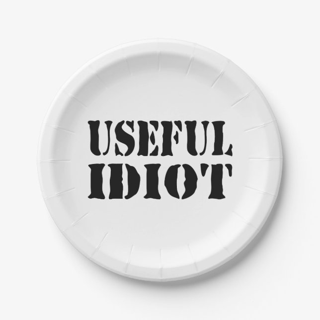 ASSIETTES EN CARTON IDIOT UTILE (Devant)